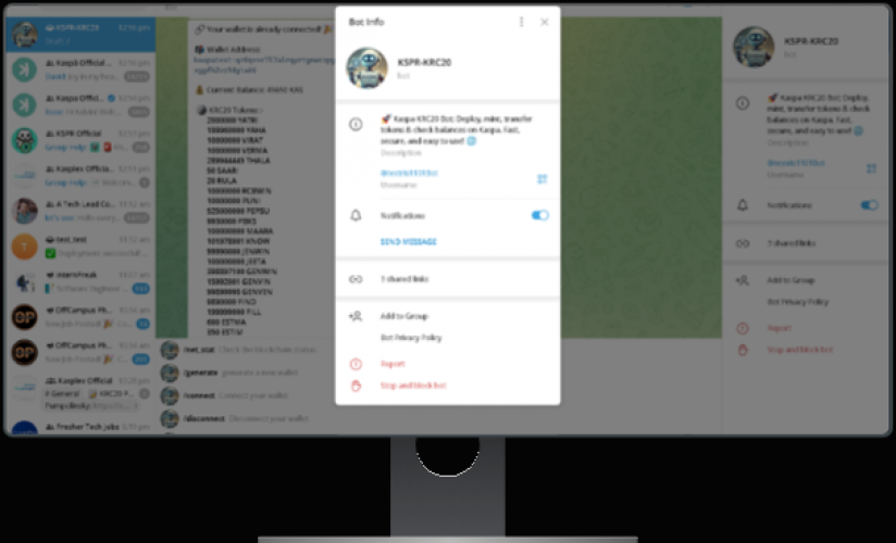 Kaspa Telegram Bot screenshot 1
