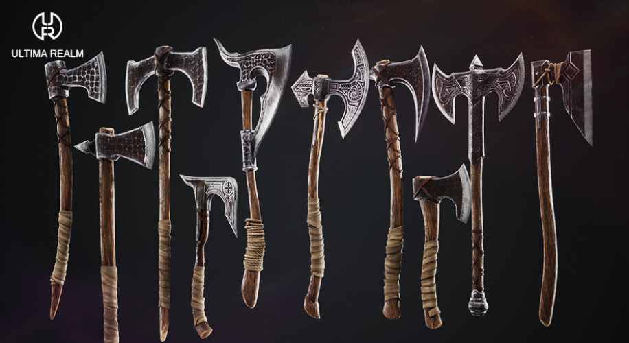 Viking Axes | Game-Ready 3D Model screenshot 1