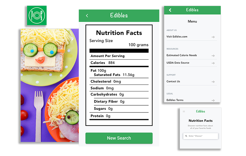 Edibles - Nutrition Info App screenshot 1