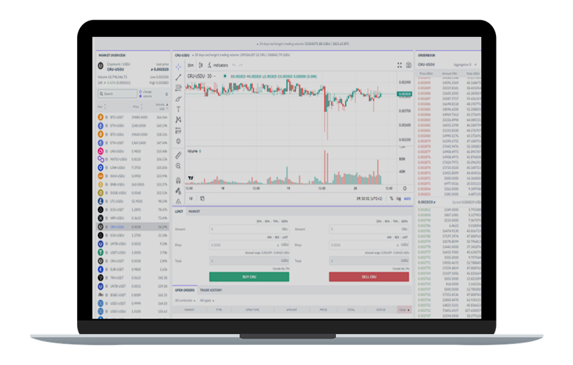Unitex is a a project of a highly loaded crypto exchange developed on the basis of the CryptoUnit blockchain screenshot 1