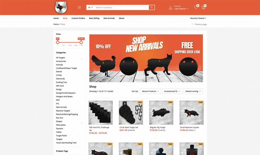 E-Commerce Design & Digital Marketing for Steel Target Co. screenshot 1