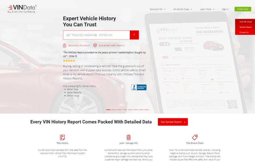 VINData - automotive e-commerce platform screenshot 1
