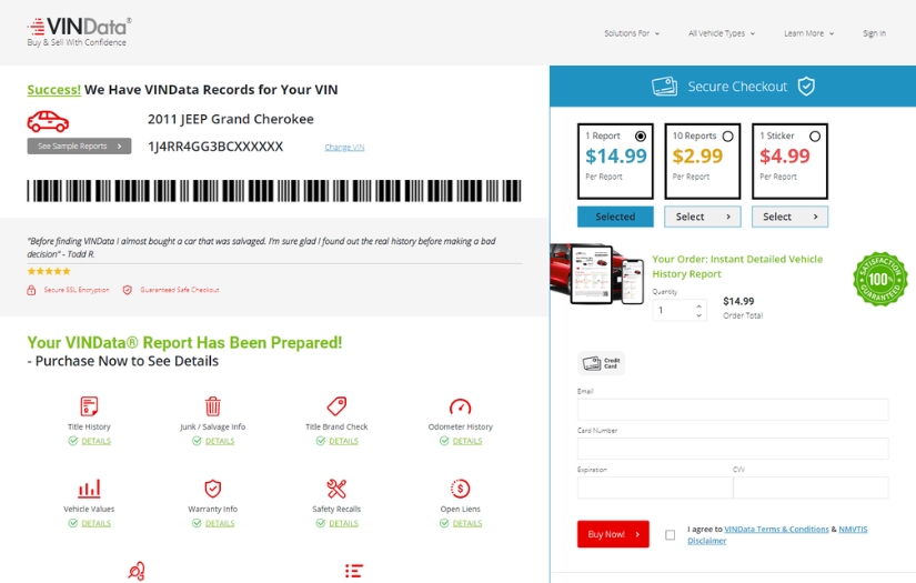 VINData - automotive e-commerce platform screenshot 2