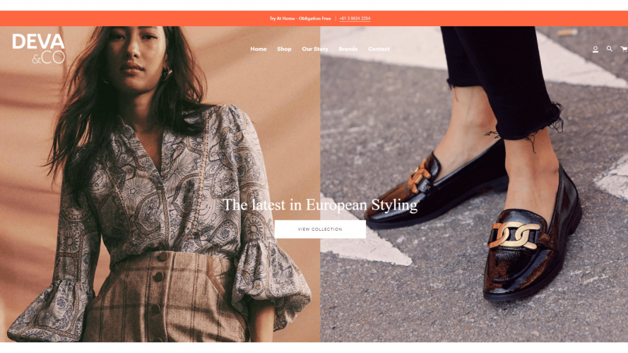 Deva Shoes - Custom E-Commerce screenshot 1