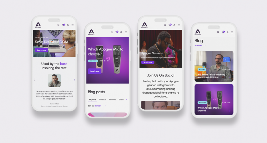 Apogee Electronics website screenshot 1