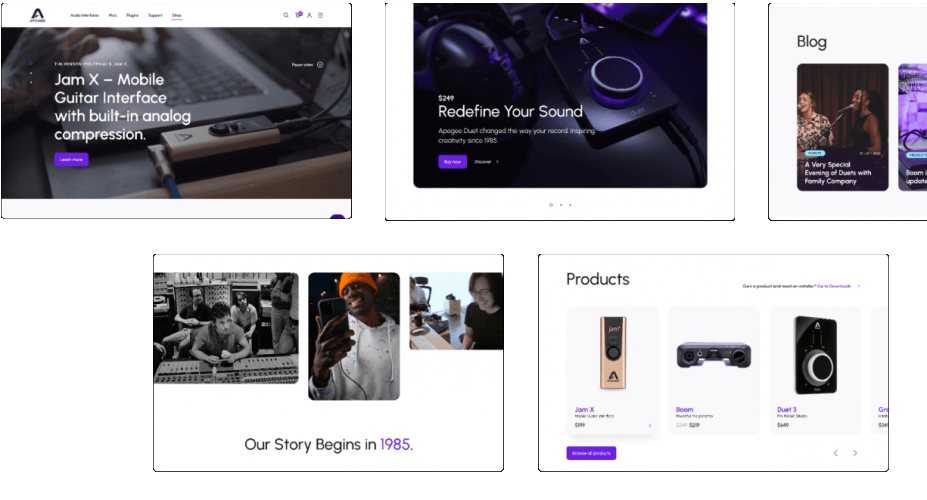 Apogee Electronics website screenshot 5