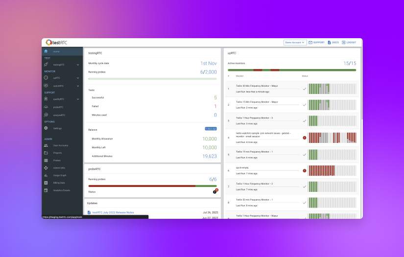 testRTC - Saas Platform for monitoring your WebRTC-based applications screenshot 3
