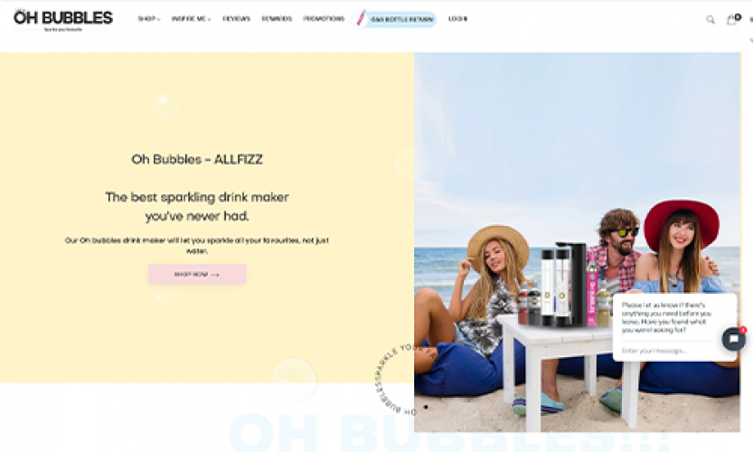 Oh Bubbles Website (Shopify) screenshot 1