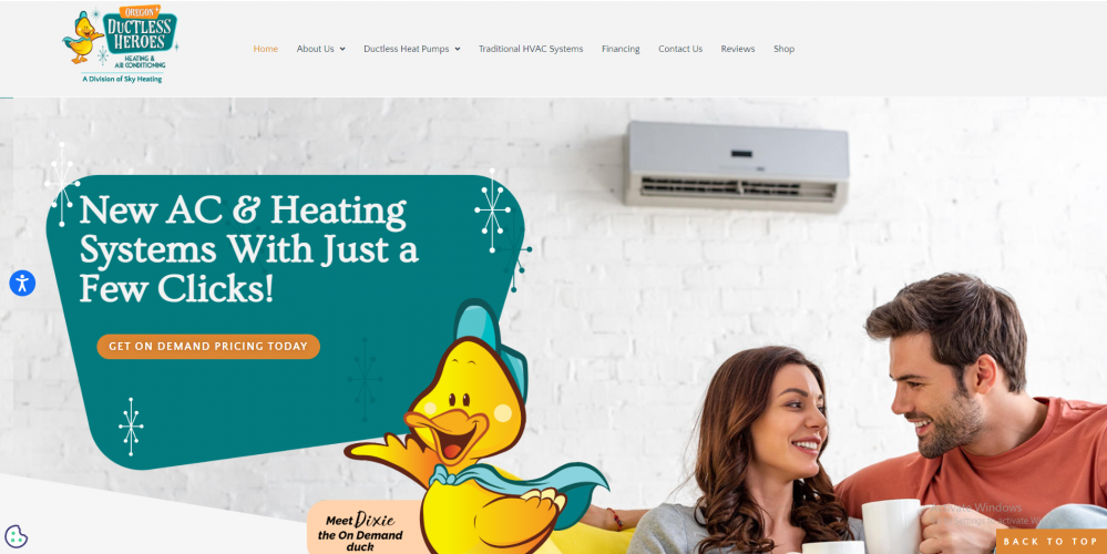 Ductless Heroes (Heating & Cooling Services) Website screenshot 1