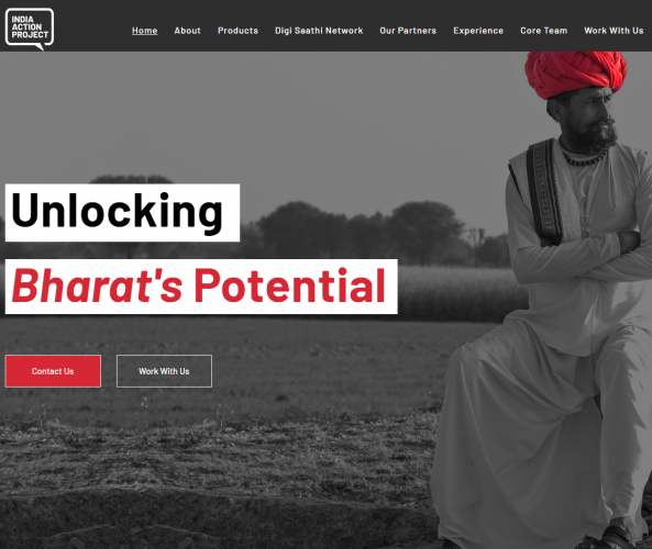 India Action Project (Rural Network) Website screenshot 1