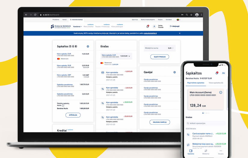 Šiaulių bank screenshot 1