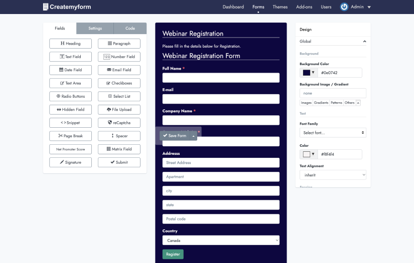 Create My Form screenshot 1