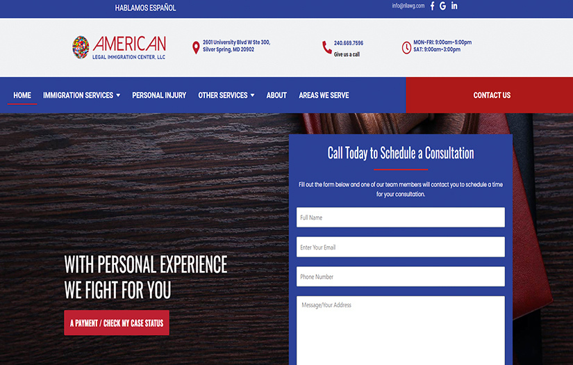 AMERICAN LEGAL IMMIGRATION CENTER, LLC screenshot 1