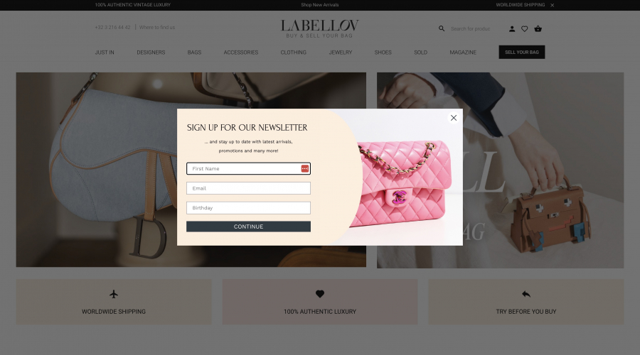 Labellov: B2C webshop for high-end fashion lovers screenshot 2