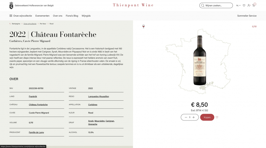 Revamped e-commerce for Thienpont Wine screenshot 2