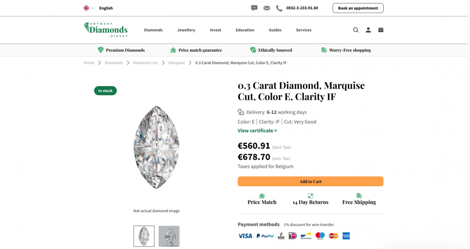 Selling the finest diamonds with M2 & Hyvä theme screenshot 3