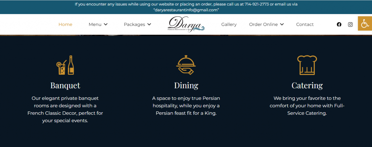 Restaurant Website using WordPress screenshot 3