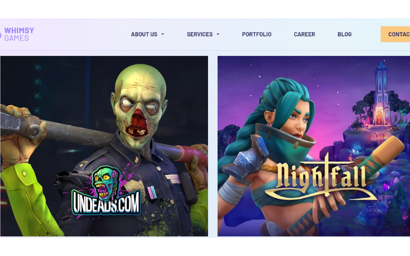 Website for Whimsy Games screenshot 3