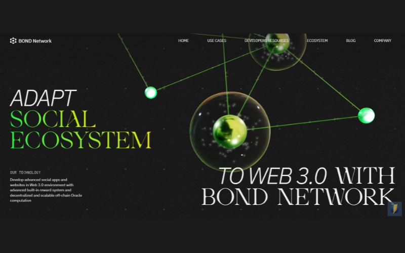 Website for Bond network screenshot 1