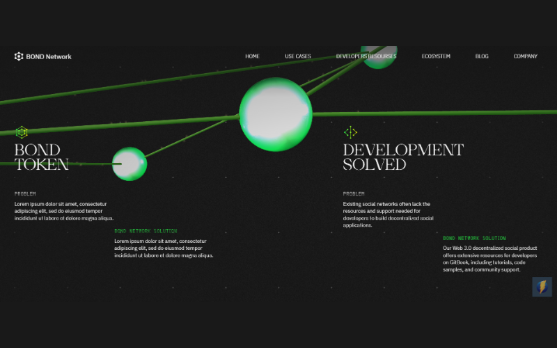 Website for Bond network screenshot 2