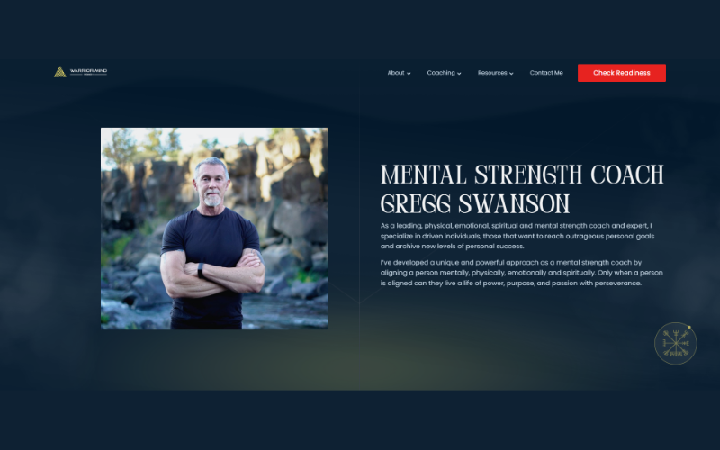 Website for Warrior Mind Couch screenshot 3