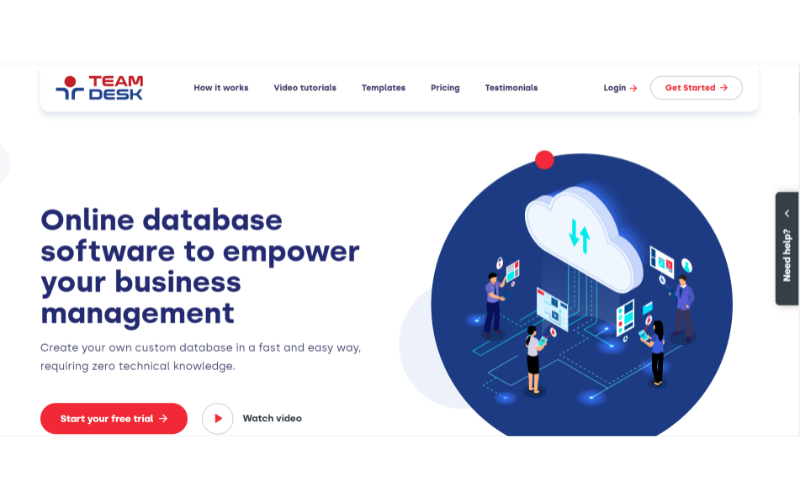 Website for Team Desk screenshot 1
