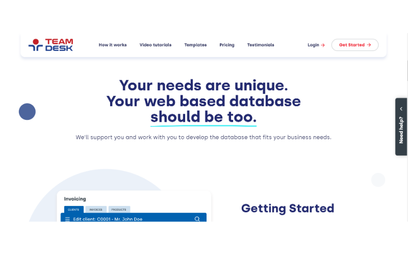 Website for Team Desk screenshot 2