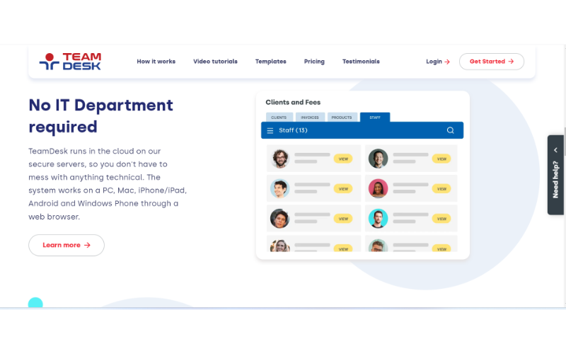 Website for Team Desk screenshot 4