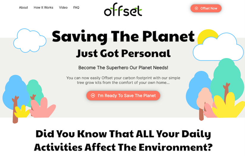 Sustainability Website screenshot 1