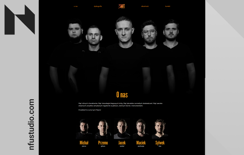 Website with CMS for Przedświt band screenshot 2