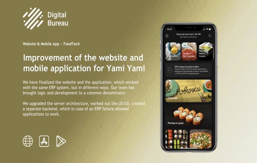 Improvement of the website and mobile application for Yami Yami screenshot 1