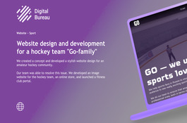 Website design and development for a hockey team "GO"