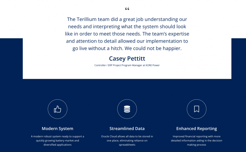 KORE Power Moves to Oracle Cloud after Outgrowing Quickbooks screenshot 3