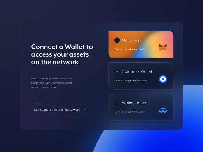 UX/UI design for a cryptocurrency platform Boba Network screenshot 2