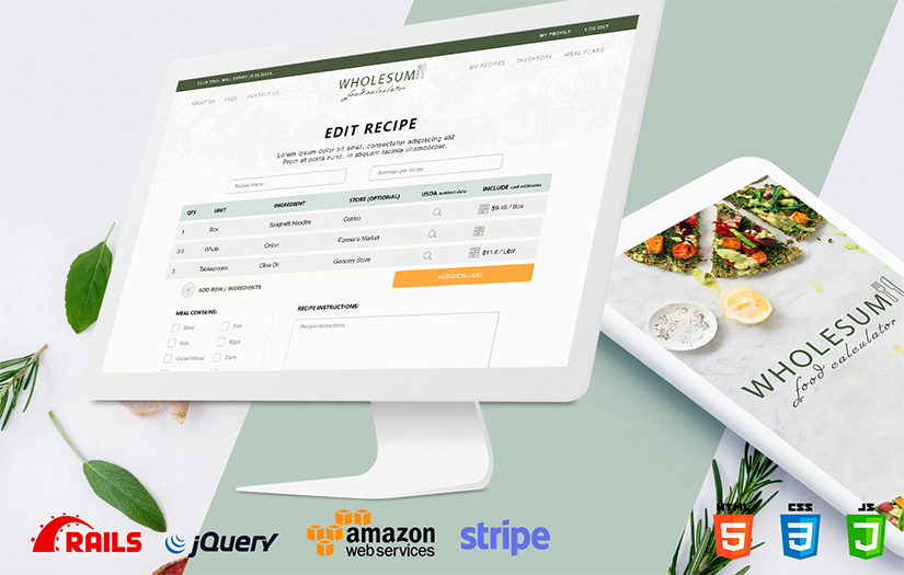 Wholesum Food Calculator screenshot 1