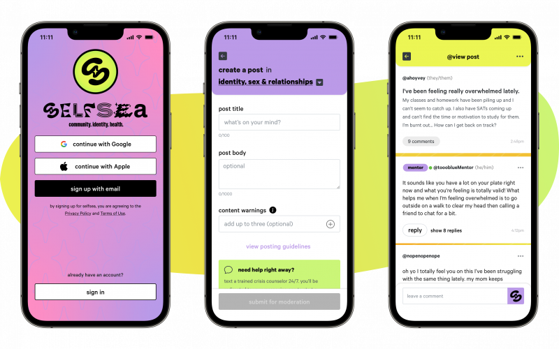 Exchange Selfsea Youth Health & Community Platform screenshot 1