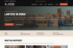 Lawyer in Dubai (.ae): Bilingual Legal Services Website for Business Bay Advocates