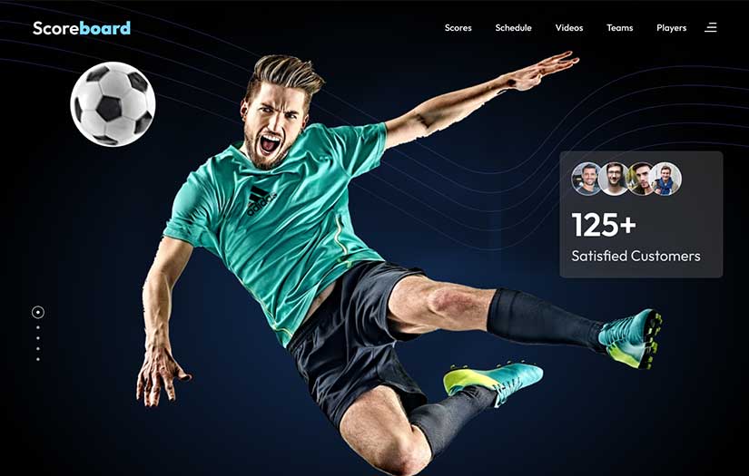 Scoreboard Sports Website redesign screenshot 1