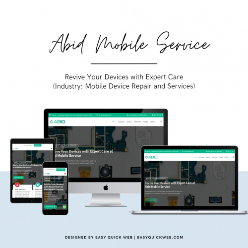 Mobile Device Repair Website Design for Abid Mobile Service screenshot 1