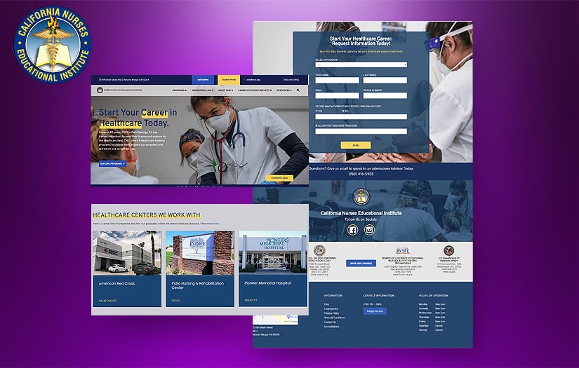Custom Website Designing & Development - Custom LMS Development - Custom Dashboard - Website Maintenance - LMS Management  |||  California Nurses Educational Institute  -  Capstone College  -  California Association of Work Experience Educators screenshot 2