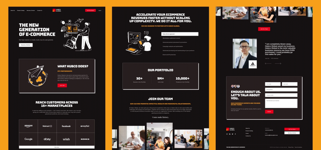 Hubco Gobal Brand identity + website design screenshot 1