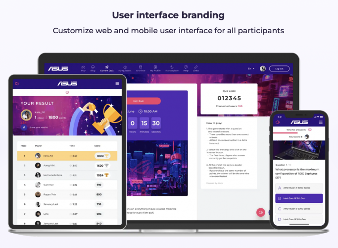 myQuiz — an audience engagement platform screenshot 2