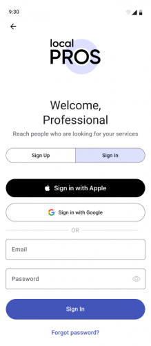 Mobile-first platform for finding local professionals screenshot 1