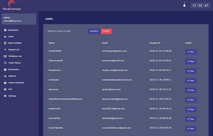 Cryptocurrency trading platform screenshot 1