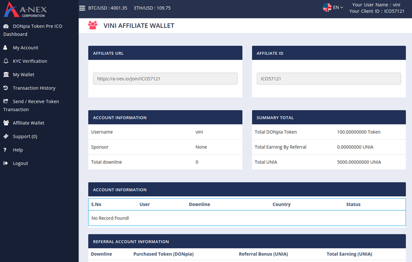 ICO Crowd sale web platform screenshot 5