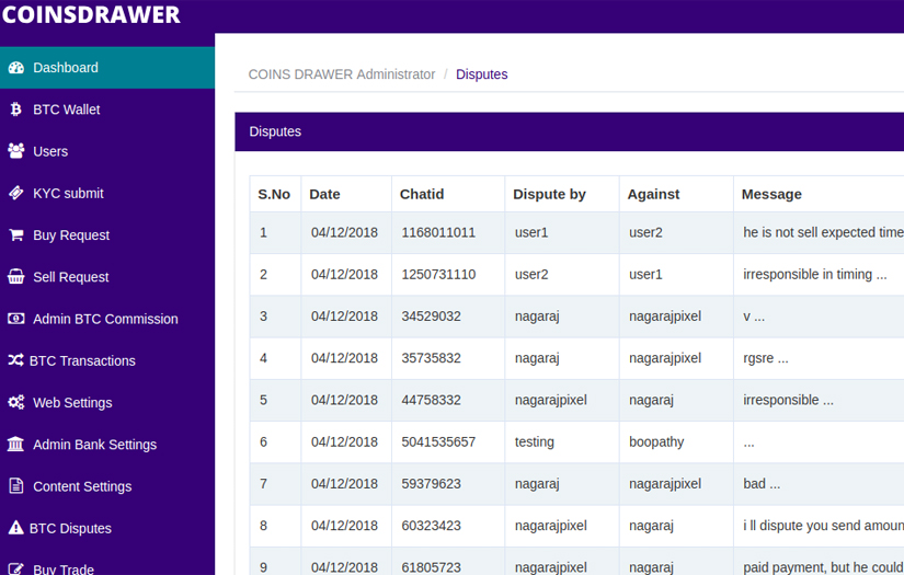 Digital asset exchange platform screenshot 1