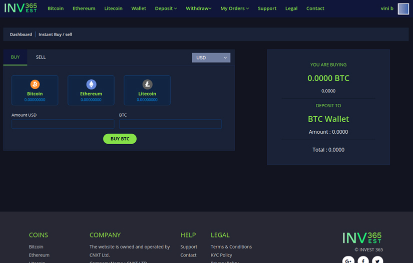 Cryptocurrency Wallet application screenshot 2