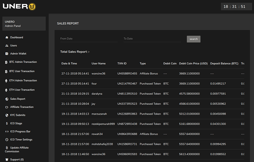 ICO Fund raising website screenshot 3