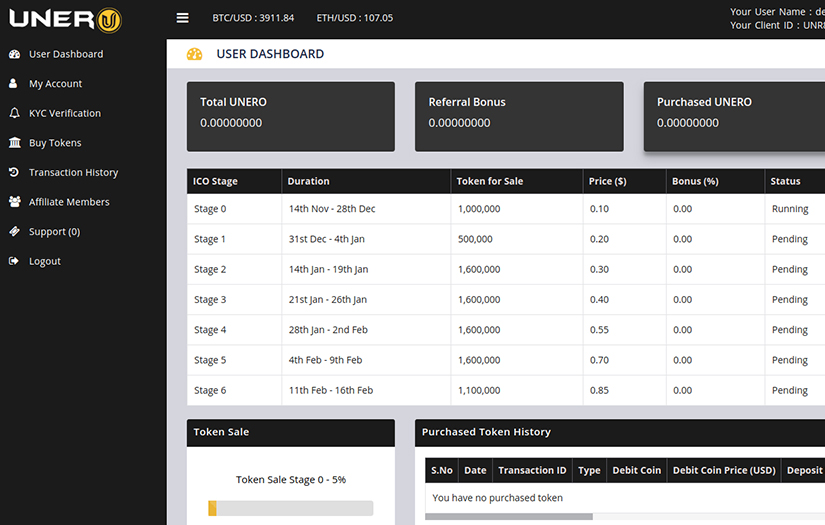 ICO Fund raising website screenshot 2