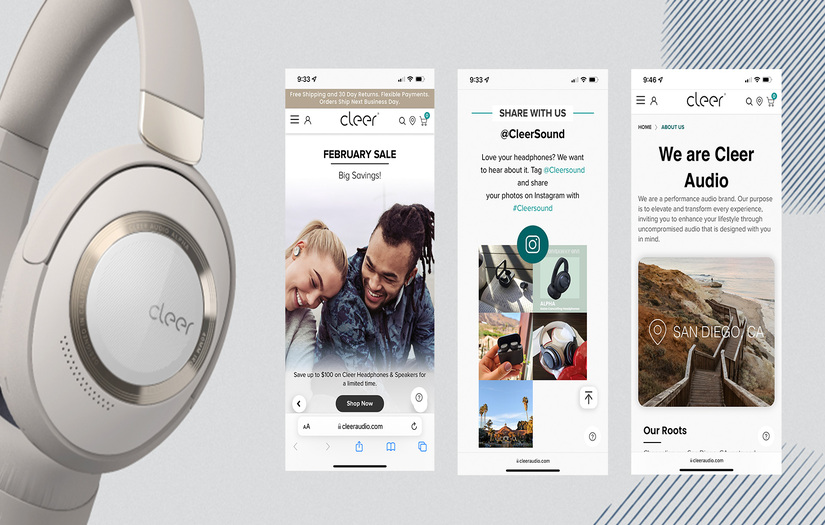 Cleer Audio - Website and Brand Development screenshot 1
